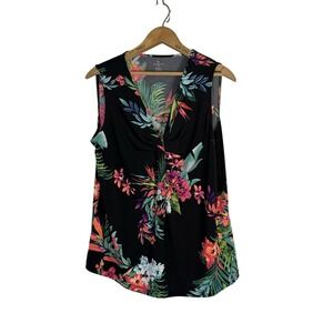 Worthington Sleeveless Tropical sleeveless Blouse Women's Petite Large